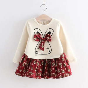 Frontpage: Baby / Toddler Bunny Print Floral Dresses