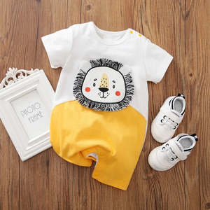 Frontpage: Short-sleeve Baby Romper Cartoon Animal Print 3D Ears