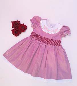 Light Maroon Smocked dress for Baby/Toddler