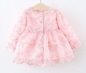 Kids baby Girl Long Sleeve Floral Design lace Dress