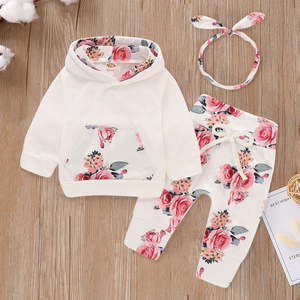 Sweatshirts Hoodies: Baby Hoodie and Pants Cotton 3-piece Set