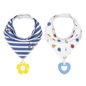 Shoes And Accessories: 2-pack Baby Infant Toddler Teething Bib with Teething Toys