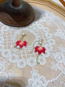 Micro Crochet Jewellery: Micro Crochet Dyed Maple Earrings