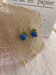 Micro Crochet Jewellery: Micro Crochet Blueberry Earrings