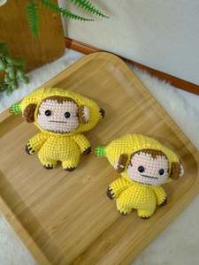 Banana-dressed Monkey Keychain