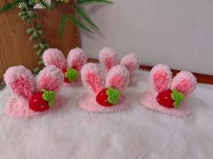 Crochet Hair Accessory: Fluffy Bunny Hair Clip