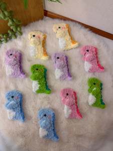 Crochet Hair Accessory: Fluffy Dinasour Hair Clip