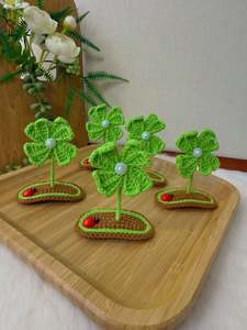 Crochet Hair Accessory: Lucky Clover Hair Clip