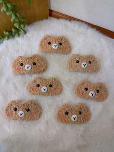 Crochet Hair Accessory: Fluffy Bear Hair Clip