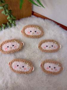 Crochet Hair Accessory: Fluffy Monkey Hair Clip