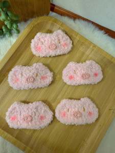 Crochet Hair Accessory: Fluffy Piggy Hair Clip