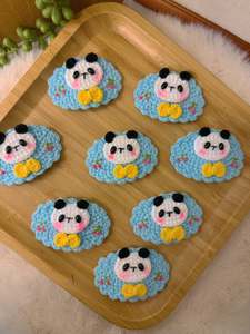 Crochet Hair Accessory: Gentle Panda Hair Clip