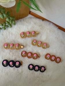 Crochet Hair Accessory: Rosette Trio Hair Clip