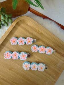 Crochet Hair Accessory: Sakura Bloom Hair Clip