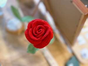 Crochet Floral Art: Elsa Red Rose