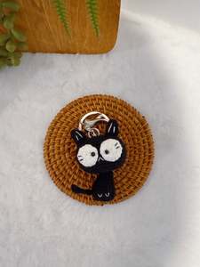 Crochet Decoration: Tail Up Cat Key Charm