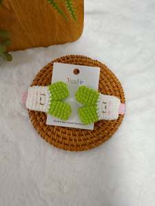 Crochet Hair Accessory: Spring Onion Baby Hair Clips