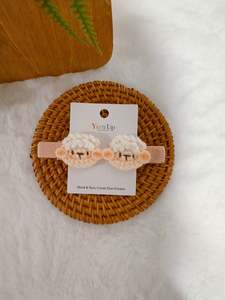 Crochet Hair Accessory: Lamb Baby Hair Clips