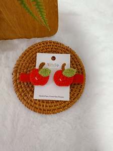 Crochet Hair Accessory: Apple Baby Hair Clips