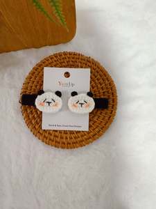 Crochet Hair Accessory: Panda Baby Hair Clips