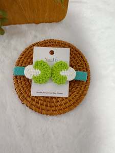 Crochet Hair Accessory: Cabbage Baby Hair Clips