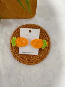 Crochet Hair Accessory: Carrot Baby Hair Clips