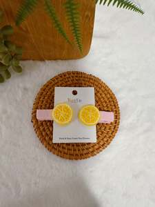 Crochet Hair Accessory: Lemon Slice Baby Hair Clips