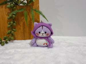 Creative Keychain: Granny Hood Cat Key Charm