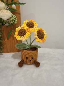 Crochet Floral Art: Happy Sunbeam Pot