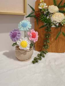 Crochet Floral Art: Daisy Pot
