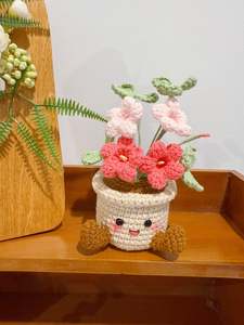 Crochet Floral Art: Happy Oxalis Pot Decoration