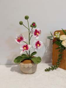 Crochet Floral Art: Orchid Bloom Pot