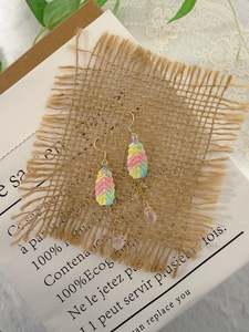 Rainbow Feather Earrings