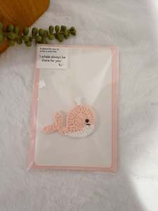 Pink Whale Greeting Card