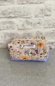 Bag 1: Cotton/Linen Floral Makeup Pouch (Medium)