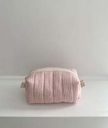 Bag 1: Quilted Pink Stripe Makeup Pouch (small)