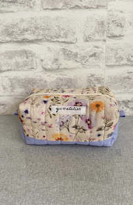 Bag 1: Cotton/Linen Floral Makeup Pouch (Medium)