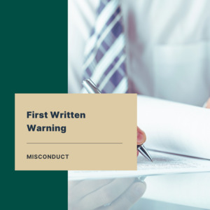 Products: First Written Warning (Misconduct) Letter Template Yellowconsulting2023