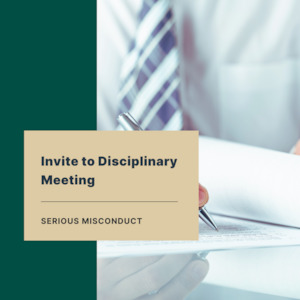 Products: Invitation to Disciplinary Meeting (Serious Misconduct) Letter Template Yellowconsulting2023