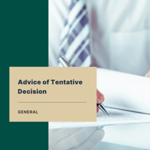 Products: Advice of Tentative Decision Letter Template Yellowconsulting2023