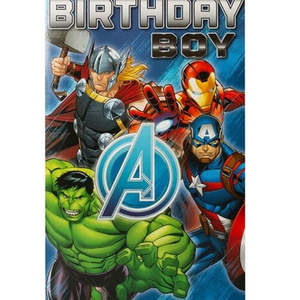 0 1 Years Old: Avengers Birthday Boy Card