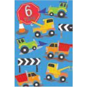 Cards Invitations: 6 Today - Trucks Birthday Card