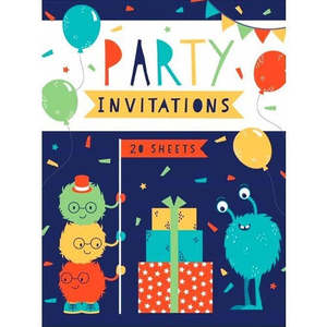 Cards Invitations: Padded Invitations - Monsters9313559525902