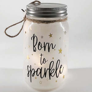 Stellar - Large Message Sparkle Jar - Born To Sparkle