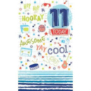 Cards Invitations: 11 Today - Male Birthday Card