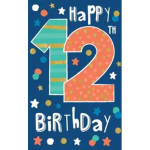 12th Birthday - Male Birthday Card