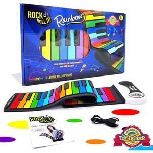 10 13 Years Old: Rock And Roll It - Flexible Roll-Up Piano - Rainbow