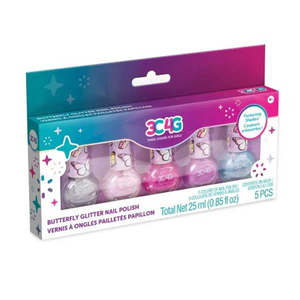 3C4G - Butterfly Glitter Nail Polish - 5 Pack