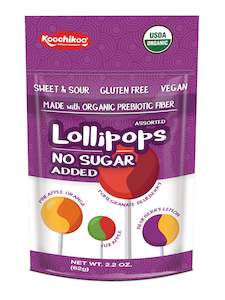 collection-biscuits crackers: Kootchikoo Organic No Sugar Lollipops 4 flavours 60g