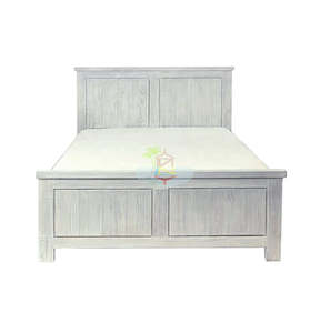 Kingsize: Amanda# NZ Pine White Wash White Wash Bed Frame | King| TR